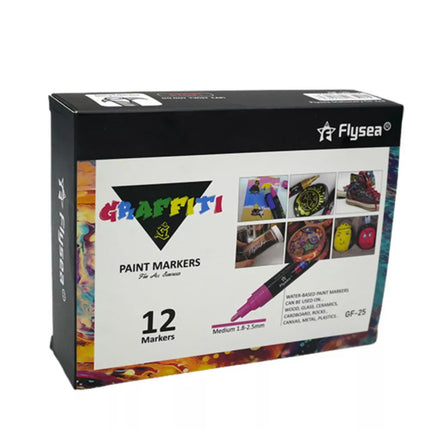 Akrilinių žymeklių rinkinys Intensyvios spalvos 12 vnt.