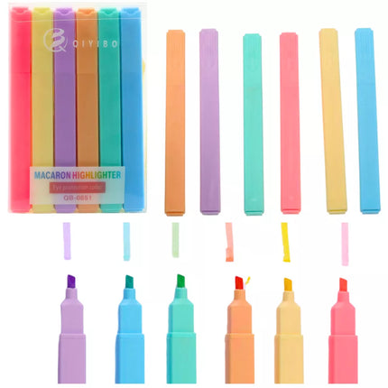 Žymeklių, spalvotų žymeklių rinkinys, skirtas biurui, mokyklai, 6 vnt.