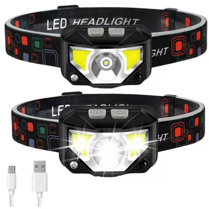 LED žibintas su galvos apšvietimu, judesio jutiklis, 6 apšvietimo režimai