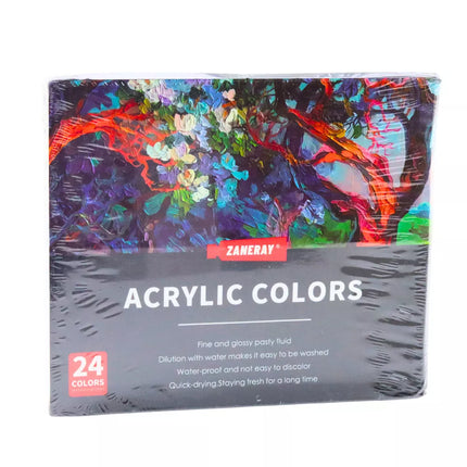 Akrilinių meno dažų rinkinys tūbelėse, gausiai pigmentuotas, 24 vnt., 12 ml