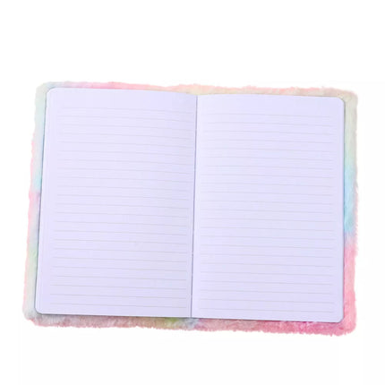 Pliušinis užrašų knygutė su vienaragio karčiais, spalvinga A5