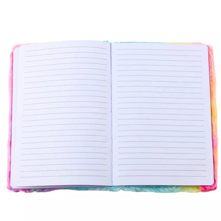 Pliušinis sąsiuvinis su vienaragio 3D spalvotu pamušalu