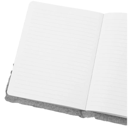 Pliušinis sąsiuvinis su kailiu, linijinis sąsiuvinis su triušiu, spalvotas A5