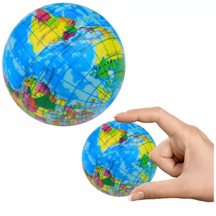 Antistresinis kamuoliukas, skirtas minkymui, gaublys, žemės rutulio formos, mankštos kamuoliukas, 6 cm