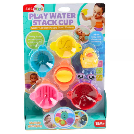 Vonios žaislai puodeliai su skylutėmis antis 8 El