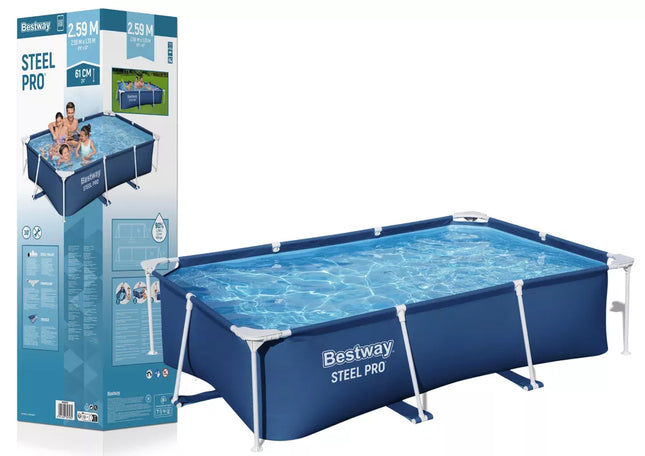 Stačiakampis baseinas Rack Garden Pool, 259 x 170 x 61 cm, Bestway 56403