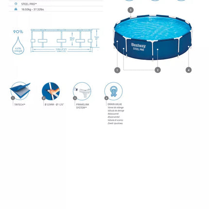 Karkasinis baseinas „Garden Pool“ 305 x 76 cm „Bestway 56677“