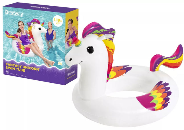 Pripučiamas vienaragis plaukimo ratas 119 x 91 cm Bestway 36159