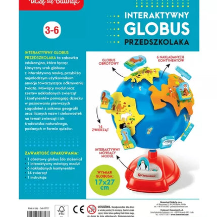Interaktyvusis pasaulio rutulys ikimokyklinukams, lenkų kalba Clementoni 50757