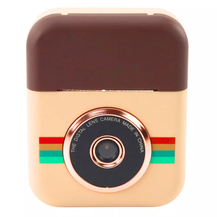 Skaitmeninis fotoaparatas vaikams su momentiniu spausdintuvu rudos spalvos ir 3 ritinėliai popieriaus