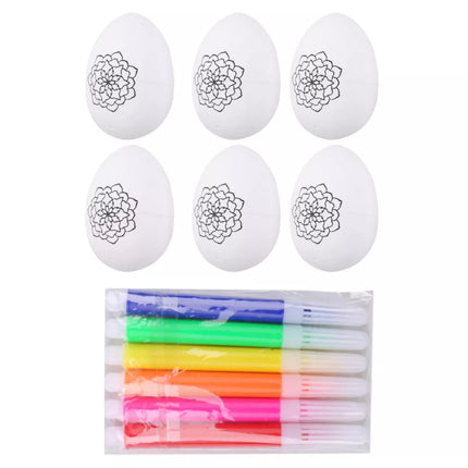 Velykiniai putplasčio kiaušiniai, skirti marginti žymekliais, gėlių raštas B, 6 vnt.