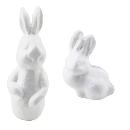 Styroporinių dekoracijų dažymo rinkinys, 4 kiškučiai, teptukas