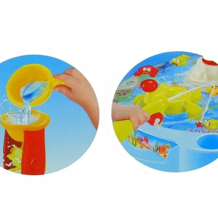 Spalvingas žvejybos staliukas su meškerėmis vaikams