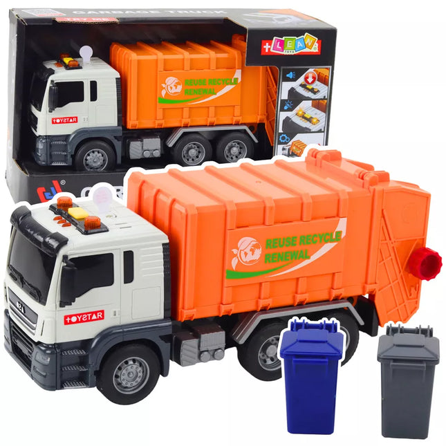 Šiukšliavežė šiukšliadėžės Šviesos Garsai Oranžinė 1:14