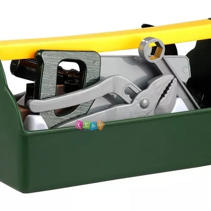 Mažojo meistro rinkinio dėžutė, plaktukas, pjūklas, įrankiai