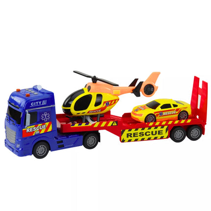 Gelbėjimo rinkinio sunkvežimis Sraigtasparnis Automobilis Šviesos Garsai