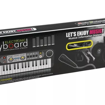 Elektrinis klavišinis instrumentas su mikrofonu