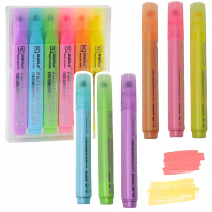 Žymeklių rinkinys mokyklai, biurui, spalvoti, 6 vnt.