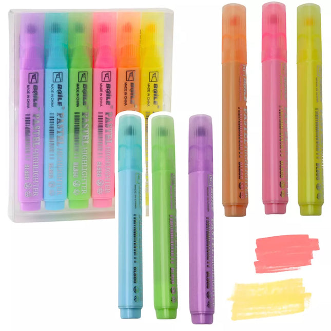 Žymeklių rinkinys mokyklai, biurui, spalvoti, 6 vnt.