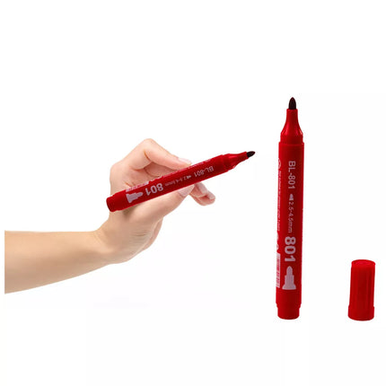 Permanentinis žymeklis, atsparus vandeniui, raudonas, 2,5–4,5 mm