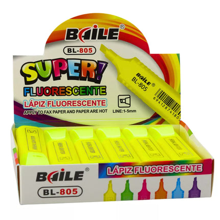 Žymeklis tekstui paryškinti, skirtas mokyklai, biurui, neoninės intensyvios geltonos spalvos