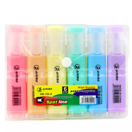 Žymeklių rinkinys dėkle, spalvingi pastelinių spalvų, 6 vnt.