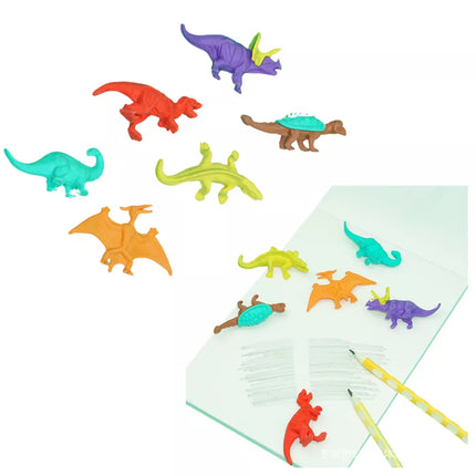 6 mokyklinių dinozaurų trintukų rinkinys