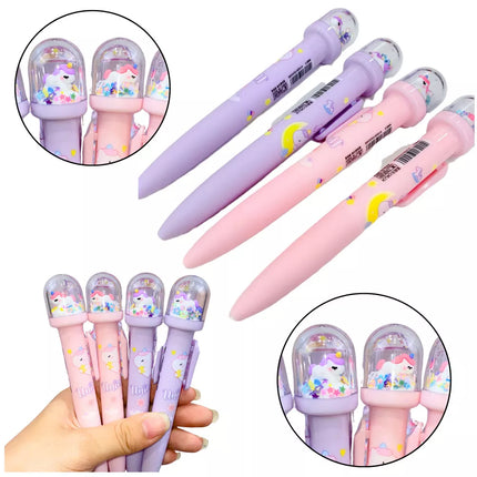 Tušinukas su blizgučiais, kupolu ir vienaragio figūrėle, mėlynas rašalas, 0,5 mm