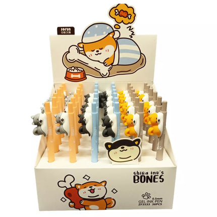 Šiba Inu šuns figūrėlės rašiklis, mėlynas rašalas, 0,5 mm