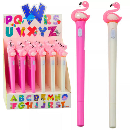 Šviečiantis tušinukas rožinis flamingas mėlynas rašalas 0,7 mm mišinys