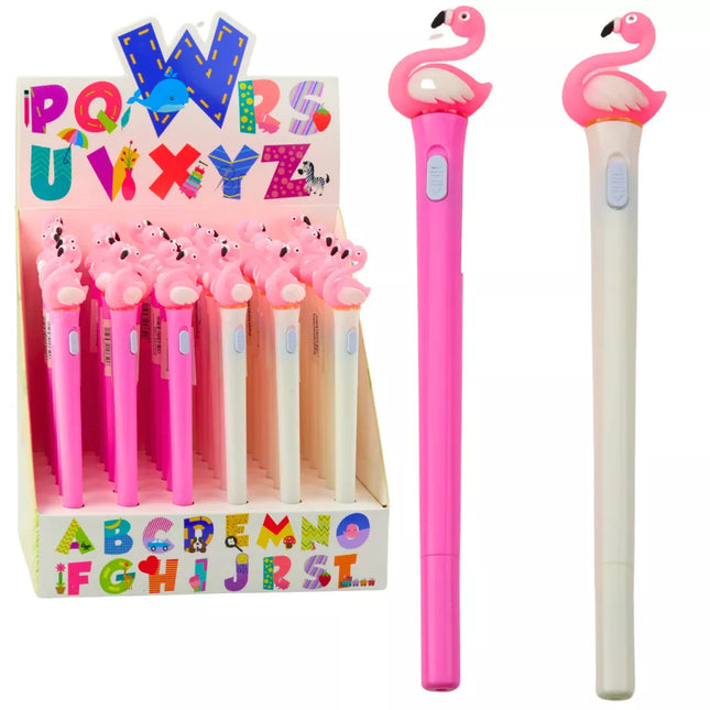 Šviečiantis tušinukas rožinis flamingas mėlynas rašalas 0,7 mm mišinys