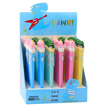 Šviečiantis dinozauro tušinukas su kiaušinio mėlynumo rašalu 0,7 mm, įvairių spalvų