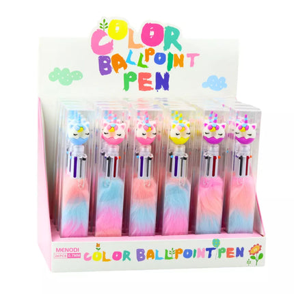 Vienaragis, rašiklis su kailiniu kamuoliuku, spurgos formos, spalvotas kailis, 0,7 mm, įvairių spalvų