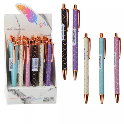 Automatinis metalinis tušinukas su skale, mėlynas rašalas, 1,0 mm