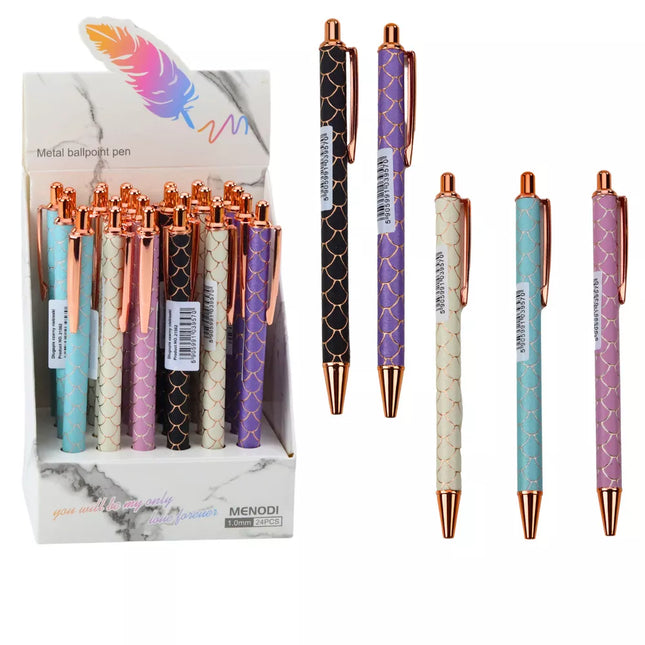 Automatinis metalinis tušinukas su skale, mėlynas rašalas, 1,0 mm