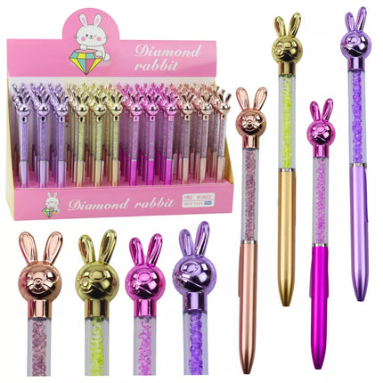 Ritulio rašiklis "Rabbit", deimantai, mėlynas pildiklis, 0,7 mm, įvairių spalvų