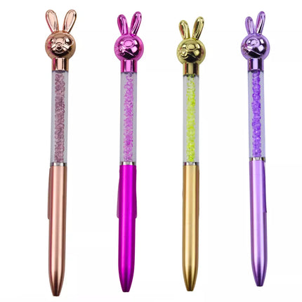 Ritulio rašiklis "Rabbit", deimantai, mėlynas pildiklis, 0,7 mm, įvairių spalvų