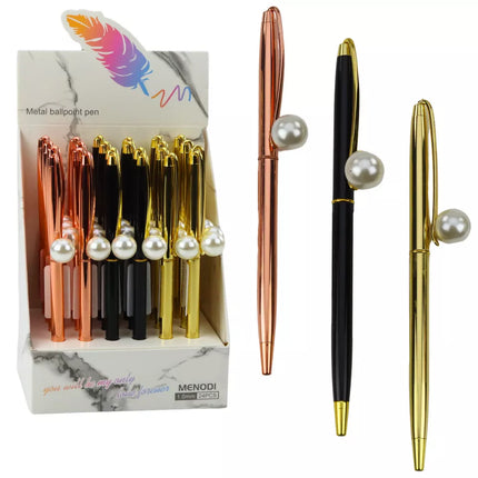 Automatinis metalinis tušinukas, perlamutrinės mėlynos spalvos rašalas, 1,0 mm