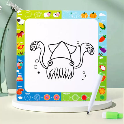 Dėlionės lenta 2in1 medinė edukacinė gyvūnėlių žymeklis