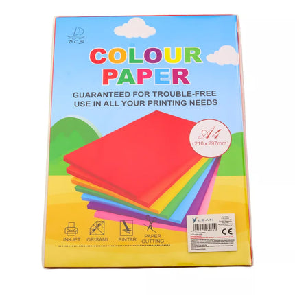 Spalvotas dekoratyvinis A4 formato popierius spausdinimui, rankdarbiams, kortelėms, 100 vnt.