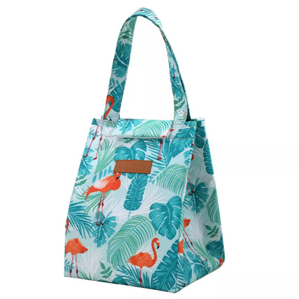 Termiškai izoliuotas pusryčių krepšys priešpiečių krepšys Lapai Flamingai 25 cm