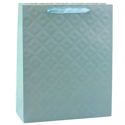 Dovanų maišelis su įspaudais, mėlynai žalsvas, 32 x 26 x 10 cm