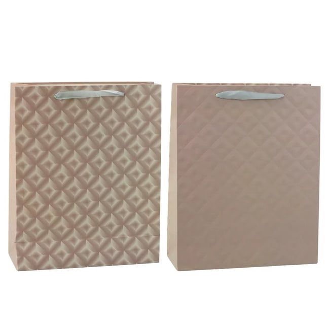 Įspaustas smėlio spalvos dovanų maišelis 32 x 26 x 10 cm