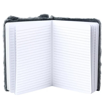 Pliušinė užrašų knygutė, liniuota, Pilka lapė, A5, 80 lapų