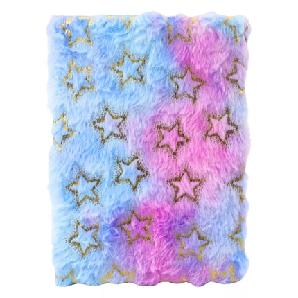 Minkšta užrašinė su linijomis, auksinėmis žvaigždėmis, pastelinių spalvų, A5 formatas, 80 lapų