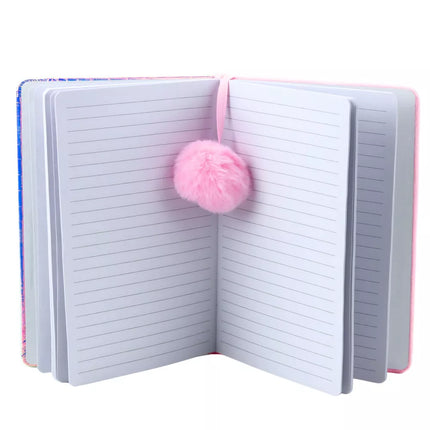 Holografinis vienaragio konfeti liniuotas sąsiuvinis A5, 80 lapų