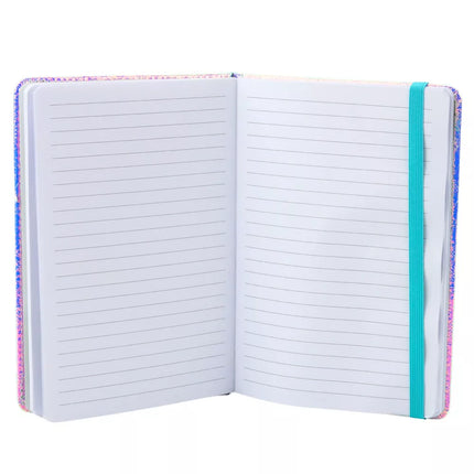 Sąsiuvinis su linijomis, holografiniu konfeti raštu, A5 formatas, 70 lapų