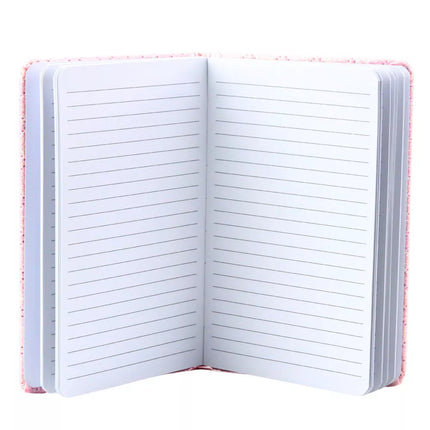 Blizgučiais dekoruotas W Line sąsiuvinis su aplikacijomis, rožinis, B6 formatas, 80 lapų