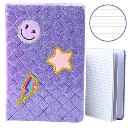 Sąsiuvinis su blizgančiais lipdukais, violetinis, B6 formatas, 80 lapų