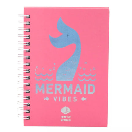 Holografinis rožinis A6 formato sąsiuvinis su undinėlės uodegos raštu, 80 lapų
